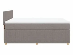Cama box spring con colchón tela gris taupe 160x200 cm^Clicnbuy Clearance