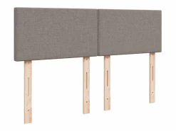 Cama box spring con colchón tela gris taupe 160x200 cm^Clicnbuy Clearance