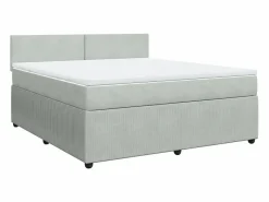 Cama box spring con colchón terciopelo claro 180x200 cm^Clicnbuy Clearance