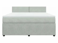 Cama box spring con colchón terciopelo claro 180x200 cm^Clicnbuy Clearance
