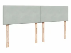 Cama box spring con colchón terciopelo claro 180x200 cm^Clicnbuy Clearance