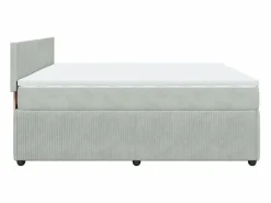 Cama box spring con colchón terciopelo claro 180x200 cm^Clicnbuy Clearance