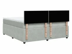 Cama box spring con colchón terciopelo claro 180x200 cm^Clicnbuy Clearance