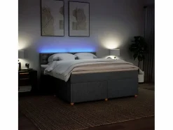 Clicnbuy Somier - 180X200Cm|Cama box spring con colchón tela claro 180x200 cm