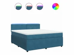 Cama box spring con colchón terciopelo 180x200 cm^Clicnbuy Sale
