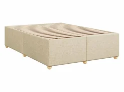 Clicnbuy Cama box spring con colchón tela color 160x200 cm Crema Outlet
