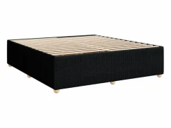 Clicnbuy Cama box spring con colchón tela 180x200 cm Negro