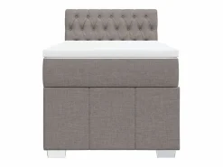 Clicnbuy Cama box spring con colchón tela gris taupe 90x190 cm Topo Clearance