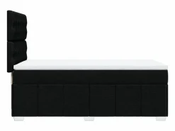 Clicnbuy Cama box spring con colchón tela 90x190 cm Negro