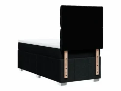 Clicnbuy Cama box spring con colchón tela 90x190 cm Negro