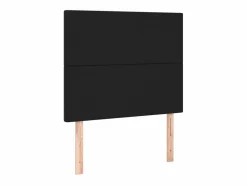 Clicnbuy Somier - 90X190Cm|Cama box spring y colchón LED cuero sintético negro 90x190 cm