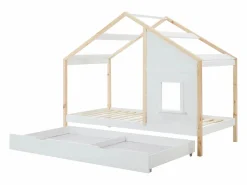 Vente-unique Cama Montessori|Cama Infantil|Cama cabaña 90 x 190 cm con cajón de pino y mdf y natural - RINELYA