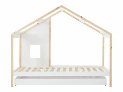 Vente-unique Cama Montessori|Cama Infantil|Cama cabaña 90 x 190 cm con cajón de pino y mdf y natural - RINELYA