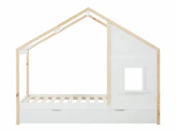 Vente-unique Cama Montessori|Cama Infantil|Cama cabaña 90 x 190 cm con cajón en pino y mdf y natural + colchón - RINELYA