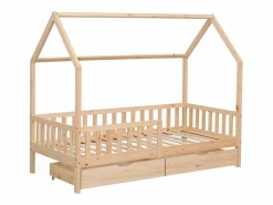 Happy Garden Cama Montessori|Cama cabaña de madera con cajones para niños MARCEAU 190x90cm