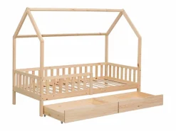 Happy Garden Cama Montessori|Cama cabaña de madera con cajones para niños MARCEAU 190x90cm