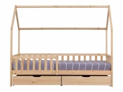 Happy Garden Cama Montessori|Cama cabaña de madera con cajones para niños MARCEAU 190x90cm