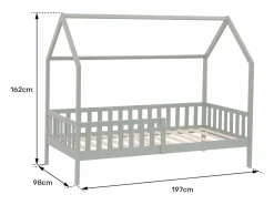 Happy Garden Cama Montessori|Cama cabaña de madera con cajones para niños MARCEAU 190x90cm