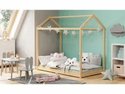 MSO Cama Montessori|Cama cabaña HUT de pino macizo para niños
