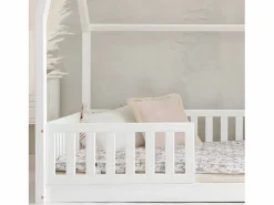 Cama cabaña 140x200 con barandillas y somier patas de 1 cm Daisy^Petits-Meubles Clearance