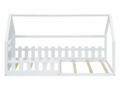 Cama cabina 90 x 200 cm, cama infantil con ventana, Madera de pino, Somier de láminas,^Merax New