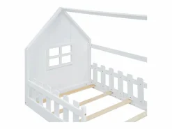 Cama cabina 90 x 200 cm, cama infantil con ventana, Madera de pino, Somier de láminas,^Merax New