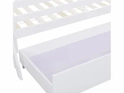 Cama cabina 90 x 200 cm con escalera y cajones - madera maciza -^Merax Best