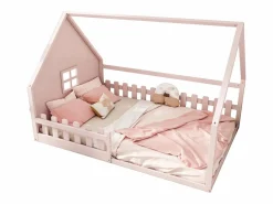 Cama cabina 140 x 200 cm con ventana - Madera de pino + MDF - Somier de láminas incluido -^Merax Discount