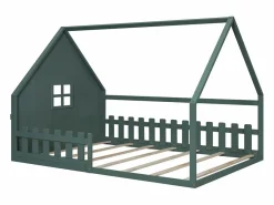 Cama cabina 140 x 200 cm con ventana - Madera de pino + MDF - Somier de láminas incluido -^Merax Clearance