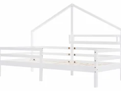 Merax Cama Montessori|Cama cabina para niños - 90 x 200 cm - estante de almacenamiento - somier -