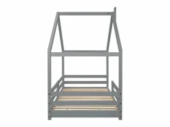 Merax Cama Montessori|Cama cabina para niños 90 x 200 cm - madera maciza de pino - barrera y somier -
