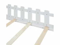 Cama cabina 140x200 cm - Cama infantil con barandillas de seguridad y somier - pino y MDF - Blanco Sale