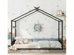 ModernLuxe Cama cabina 140x200 cm - estructura de hierro - Negro Best