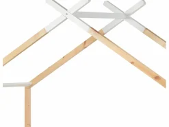 ModernLuxe Cama Montessori|Cama cabina 90x200 cm de madera maciza con 2 cajones - Natural & White