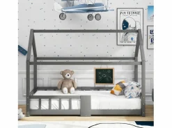 Cama cabina 90x200 cm de madera maciza - con pizarra -^ModernLuxe Discount