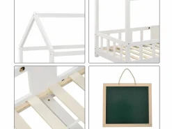 Cama cabina 90x200 cm de madera maciza - con pizarra -^ModernLuxe Hot