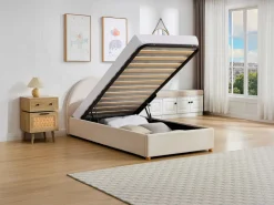 Vente-unique Cama Terciopelo|Cama canapé 90 x 190 cm en terciopelo acanalado color - LIRIMO