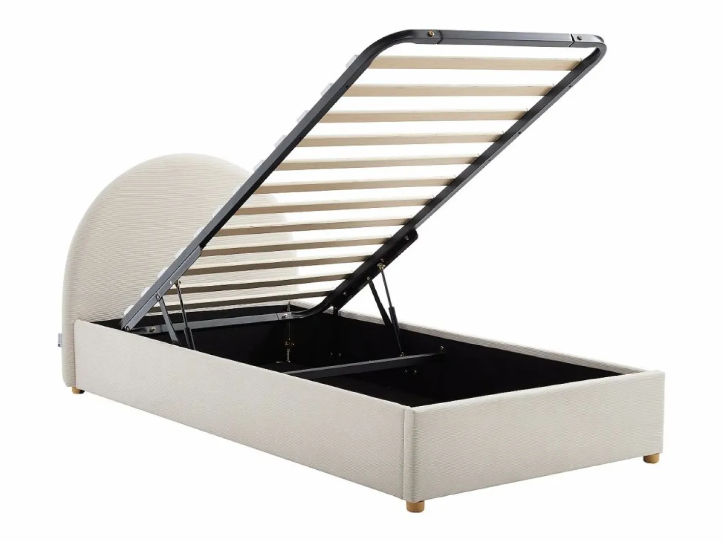 Vente-unique Cama canapé 90 x 190 cm en terciopelo acanalado color + colchón - LIRIMO Beige