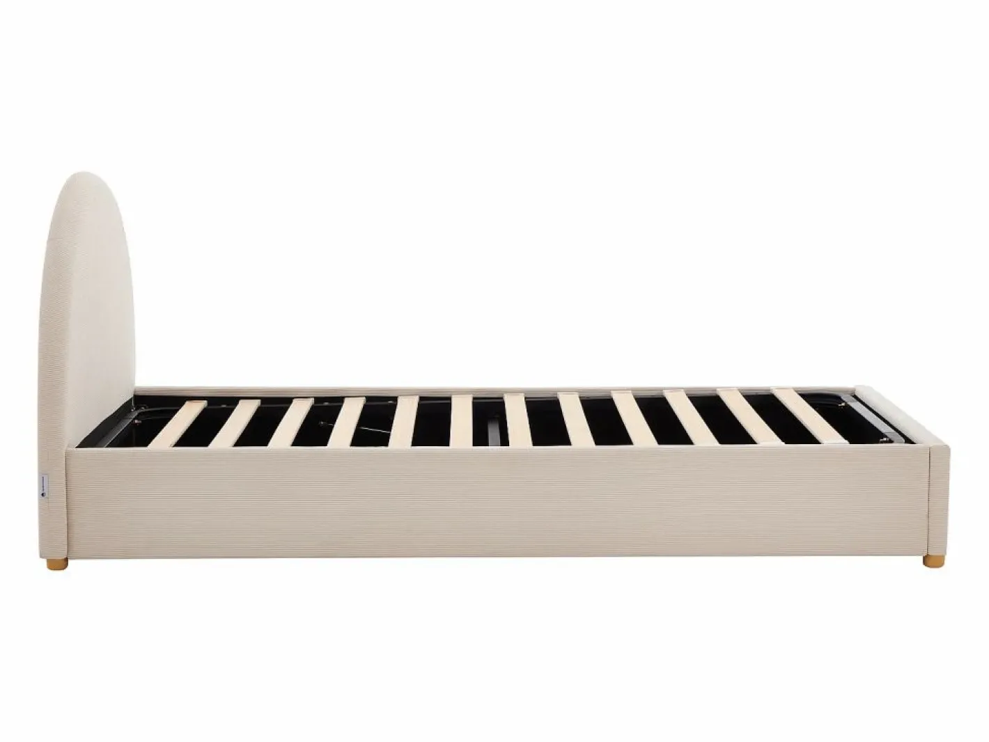 Vente-unique Cama canapé 90 x 190 cm en terciopelo acanalado color + colchón - LIRIMO Beige