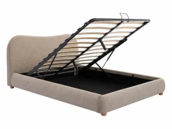 Vente-unique Cama canapé queen size 160 x 200 cm en tela color - VANARI Topo Outlet