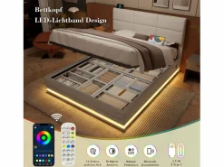 Cama canapé tapizada - 160 x 200 cm - cabecero regulable - con USB + LED - almacenaje hidráulico - terciopelo -^Merax Clearance