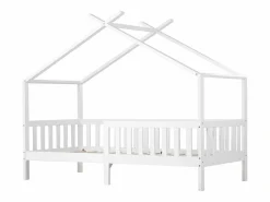 ModernLuxe Cama Montessori|Cama casita infantil 90×200 cm - en madera maciza + MDF - con protección anti-caídas y somier de láminas -