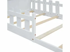 Cama casita infantil 90x200 cm - con barrotes de seguridad - Estructura de madera blanca - Estilo escandinavo limpio (sin colchón)^Hauss Spole Clearance