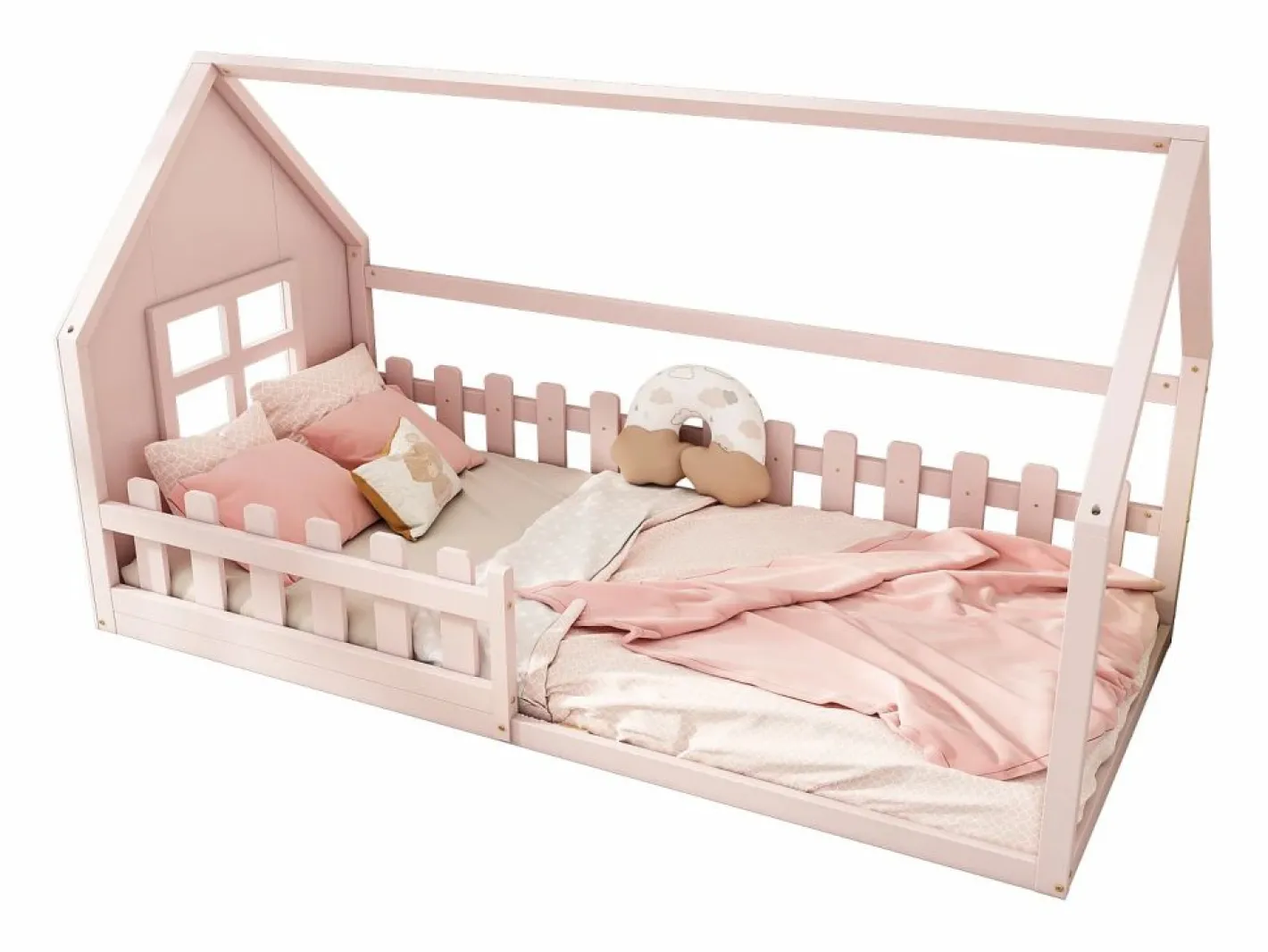 Cama casita infantil 90x200 cm con barrotes – (sin colchón)^Hauss Spole Discount