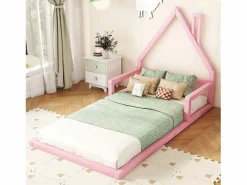 Hauss Spole Cama Montessori|Cama casita infantil 90x200 cm, en pino con base, diseño casa, fácil de montar (sin colchón)