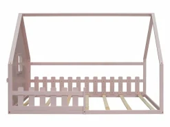 Hauss Spole Cama casita infantil 140x200 cm con barreras de seguridad, (sin colchón) Rosa Clearance