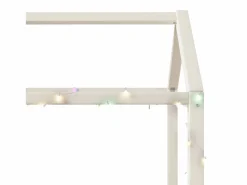 ModernLuxe Cama casita 90x200cm - con tira de luz LED - Diseño de techo - MDF - (colchón no incluido) Beige Outlet