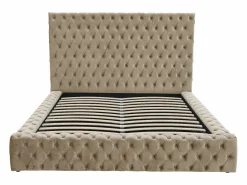 Vente-unique Cama Terciopelo|Cama Chesterfield tamaño queen con almacenaje en terciopelo color - DULENI