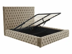 Vente-unique Cama Terciopelo|Cama Chesterfield tamaño queen con almacenaje en terciopelo color - DULENI