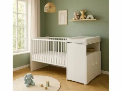 Mueble De Bebé|Cama combinada convertible de 120x60 a 90x190